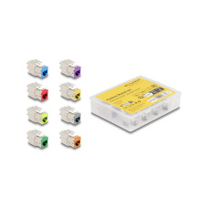Delock Keystone-Modul RJ45 zu LSA, Cat.6A Farbig, 8 Stück