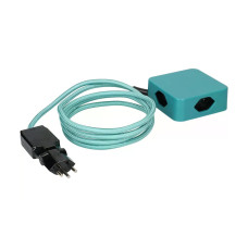 maxTex Steckdosenleiste Cube 4x T13, Türkis/Schwarz