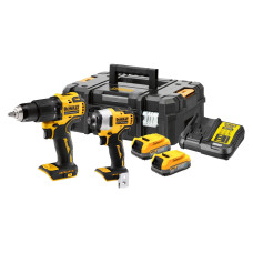DeWalt Akku-Maschinen Set 18 V DCD709 + DCF809 mit 2x 2 Ah Akkus