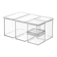 Rotho Vorratsdose Loft 5-teilig, 4.2 l, Transparent/Weiss