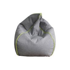 Hubatka Sitzsack in Leinenoptik 60 x 100 cm, Grau/Grün