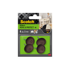 3M Stuhlbeingleiter Move & Protect, Ø 25 mm, Braun, 4er Pack