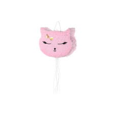 Partydeco Pinata Katze, 35 x 27 x 9 cm, Rosa, 1 Stück