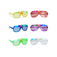 relaxdays Partybrille LED sortiert 1 Stück, 5.5 x 15 cm