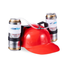 relaxdays Partyaccessoire Trinkhelm 13 x 32 cm, Rot