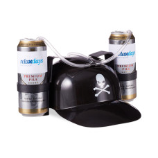 relaxdays Partyaccessoire Trinkhelm Pirat 13 x 32 cm, Schwarz