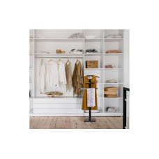 relaxdays Garderobenständer 112 x 46 x 32 cm, Schwarz/Silber