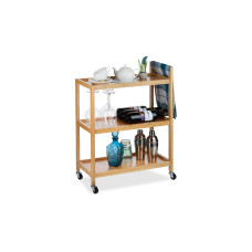 relaxdays Bartrolley Bambus 76.5 x 30 cm, Nature