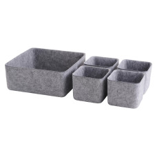Schou Aufbewahrungskorb 5-er Set Grau Schou Aufbewahrungskorb 5-er Set Grau