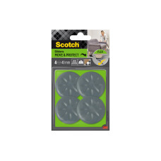 3M Möbelgleiter Flexibal, Ø 40 mm, Grau, 4er Pack