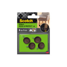3M Stuhlbeingleiter Move & Protect, Ø 19 mm, Braun, 4er Pack