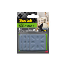 3M Möbelgleiter Move & Protect, 50 mm x 50 mm, Grau, 4er Pack