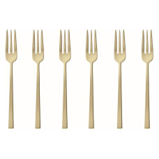 Sambonet Kuchengabel Rock 6 Stück, Champagner