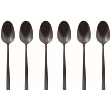 Sambonet Espressolöffel Rock 6 Stück, Schwarz glanz Sambonet Espressolöffel Rock 6 Stück, Schwarz glanz