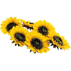 Dekomat AG Kunstblume Sommenblumenblüten 6 Stück