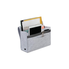 relaxdays Aufbewahrungstasche mit Klettverschluss Grau relaxdays Aufbewahrungstasche mit Klettverschluss Grau