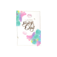 ABC Geburtstagskarte Happy Birthday Aquarell B6, 6 Stück