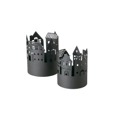 Boltze Kerzenhalter Nordy 2 Stück, Schwarz