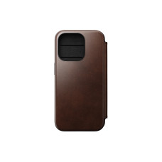 Nomad Modern Horween Leather Folio iPhone 15 Pro Rostbraun