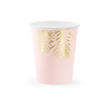 Partydeco Einwegbecher Blätter 220 ml, 6 Stück, Hellrosa Partydeco Einwegbecher Blätter 220 ml, 6 Stück, Hellrosa