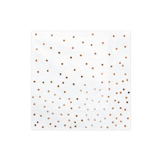 Partydeco Papierservietten Dots 33 cm x 33 cm, 20 Stück, Weiss