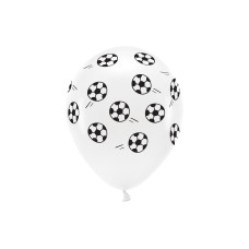 Partydeco Luftballon Eco Fussball 33 cm, 6 Stück, Schwarz/Weiss