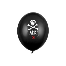 Partydeco Luftballon Piraten 30 cm, 6 Stück, Schwarz Partydeco Luftballon Piraten 30 cm, 6 Stück, Schwarz