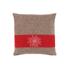 Eskimo Kissen Edelweiss 45 x 45 cm, Braun/Rot