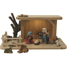 Botanic-Haus Krippe  Stall mit Figuren 8.5 cm