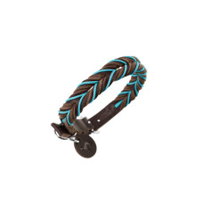 Hunter Halsband Solid Education Cord, S (45), Dunkelbraun/Türkis