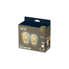 WiZ Leuchtmittel 7W (50W) E27 ST64 Filament Amber Doppelpack