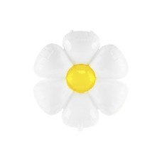 Partydeco Folienballon Gänseblümchen 97 x 103 cm, Gelb/Weiss