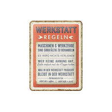 Nostalgic Art Schild Werkstatt-Regeln 15 x 20 cm, Metall Nostalgic Art Schild Werkstatt-Regeln 15 x 20 cm, Metall