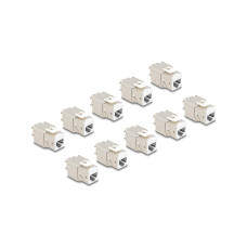 Delock Keystone-Modul RJ45 zu LSA Cat.6A Weiss, 10 Stück