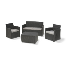 AlliBERT Loungeset Corona, Graphite, 4 Sitzplätze