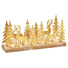 G. Wurm Adventskranz Winterwald für 4 Kerzen, Gold