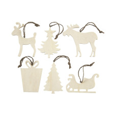 Creativ Company Deko Weihnachtsanhänger aus Sperrholz 7 - 9 cm, 6 Stück Creativ Company Deko Weihnachtsanhänger aus Sperrholz 7 - 9 cm, 6 Stück