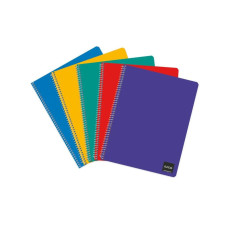 ELCO Notizbuch 10 x 16.5 cm, Kariert, Blau/Gelb/Grün/Rot/Violett