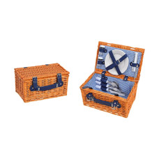 G. Wurm Picknickkorb 12-teilig, Braun/Rot