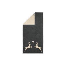 Cawö Handtuch Alpenchic Edition Hirsch 50 x 100 cm, Beige/Granit