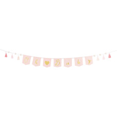 Partydeco Girlande Oh Baby 2.5 m, Gold/Hellrosa Partydeco Girlande Oh Baby 2.5 m, Gold/Hellrosa