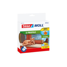 tesa Dichtungsband E-Profil, Braun, 25 m x 9 mm