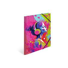 HERMA Gummibandmappe Music Girl A4, Karton, mit Innendruck