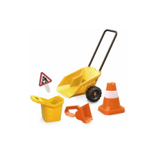 Hape Sandspielzeug Set Baustelle mit Karre 5 Teile