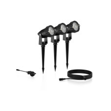 Philips Outdoor Niedervolt Caper Spots CH 3x1.5W, 2700 K, Schwarz