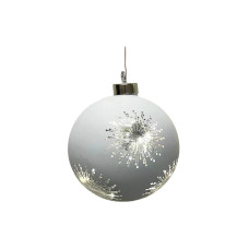 Dameco Weihnachtskugel 8 LEDs, Ø 12 cm, Silber