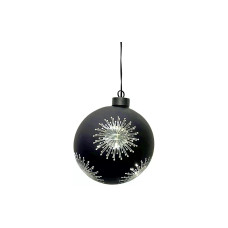 Dameco Weihnachtskugel 8 LEDs, Ø 12 cm, Schwarz