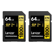 Lexar SDXC-Karte Professional 1800x Gold Series 64 GB 2er Pack