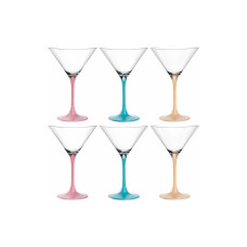 Leonardo Cocktailglas Brera 230 ml, 6 Stück, Himmelblau/Pfirsich/Rosa