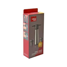 Vacuvin Vakuumpumpe Wine Server Inox + 2 Zapfen Schwarz/Silber